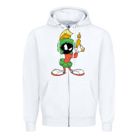 White marvin the martian looney Zipper Hoodie - ArtMosaic