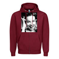 Burgundy my name is bjork [tw] Zipper Hoodie - ArtMosaic