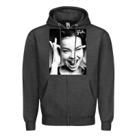 Charcoal Heather my name is bjork [tw] Zipper Hoodie - ArtMosaic