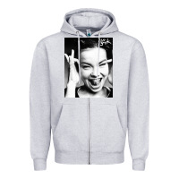 Heather Grey my name is bjork [tw] Zipper Hoodie - ArtMosaic