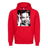 Red my name is bjork [tw] Zipper Hoodie - ArtMosaic