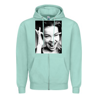 Seafoam my name is bjork [tw] Zipper Hoodie - ArtMosaic