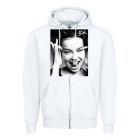 White my name is bjork [tw] Zipper Hoodie - ArtMosaic