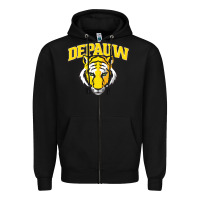 Black depauw clubs Zipper Hoodie - ArtMosaic