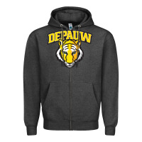 Charcoal Heather depauw clubs Zipper Hoodie - ArtMosaic
