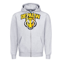 Heather Grey depauw clubs Zipper Hoodie - ArtMosaic