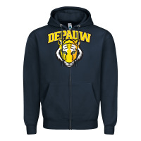 Navy depauw clubs Zipper Hoodie - ArtMosaic