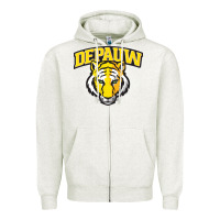 Oatmeal Heather depauw clubs Zipper Hoodie - ArtMosaic