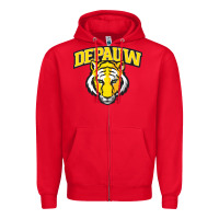 Red depauw clubs Zipper Hoodie - ArtMosaic