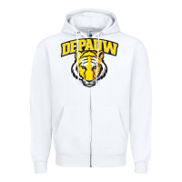 White depauw clubs Zipper Hoodie - ArtMosaic