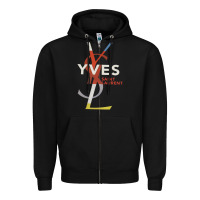 Black yvessaintlaurent Zipper Hoodie - ArtMosaic