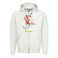 Oatmeal Heather yvessaintlaurent Zipper Hoodie - ArtMosaic