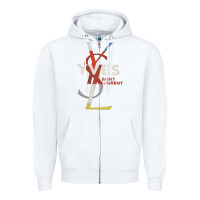 White yvessaintlaurent Zipper Hoodie - ArtMosaic
