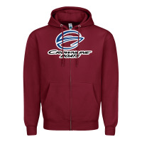 Burgundy Crownline Boats Zipper Hoodie - ArtMosaic