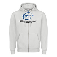 Dove Grey Crownline Boats Zipper Hoodie - ArtMosaic