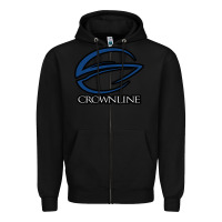Black Crownline Boats Zipper Hoodie - ArtMosaic