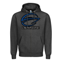 Charcoal Heather Crownline Boats Zipper Hoodie - ArtMosaic