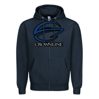 Navy Crownline Boats Zipper Hoodie - ArtMosaic