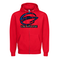 Red Crownline Boats Zipper Hoodie - ArtMosaic