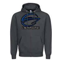 Smoke Crownline Boats Zipper Hoodie - ArtMosaic