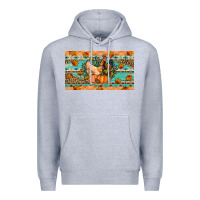 Heather Grey Fall coop animals pumpkin Premium Hoodie - Artiststas