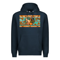 Navy Fall coop animals pumpkin Premium Hoodie - Artiststas