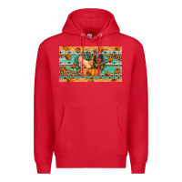 Red Fall coop animals pumpkin Premium Hoodie - Artiststas