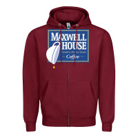 Burgundy maxwell house Zipper Hoodie - ArtMosaic