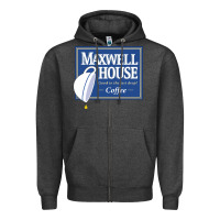 Charcoal Heather maxwell house Zipper Hoodie - ArtMosaic