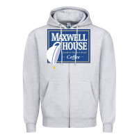 Heather Grey maxwell house Zipper Hoodie - ArtMosaic