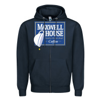 Navy maxwell house Zipper Hoodie - ArtMosaic