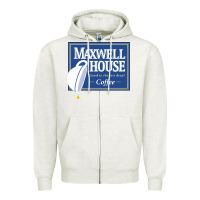 Oatmeal Heather maxwell house Zipper Hoodie - ArtMosaic