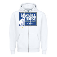 White maxwell house Zipper Hoodie - ArtMosaic