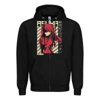 Black asuka evangelion Zipper Hoodie - ArtMosaic