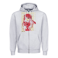 Heather Grey asuka evangelion Zipper Hoodie - ArtMosaic