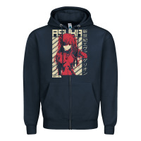 Navy asuka evangelion Zipper Hoodie - ArtMosaic