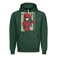 Sports Green asuka evangelion Zipper Hoodie - ArtMosaic