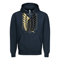 Navy Shingekis no kyojinn Zipper Hoodie - ArtMosaic