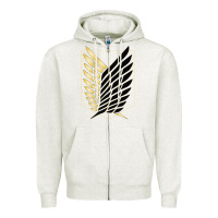 Oatmeal Heather Shingekis no kyojinn Zipper Hoodie - ArtMosaic