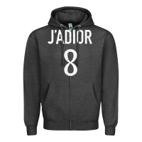 Charcoal Heather j’adior 8 Zipper Hoodie - ArtMosaic