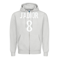 Dove Grey j’adior 8 Zipper Hoodie - ArtMosaic
