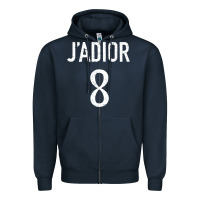 Navy j’adior 8 Zipper Hoodie - ArtMosaic