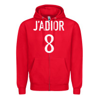 Red j’adior 8 Zipper Hoodie - ArtMosaic