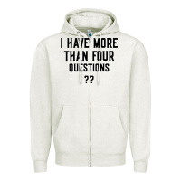 Oatmeal Heather i have more than four questions Zipper Hoodie - ArtMosaic