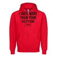 Red i have more than four questions Zipper Hoodie - ArtMosaic