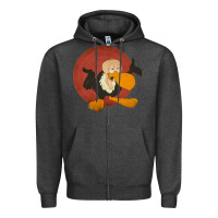 Charcoal Heather beaky buzzard 1 Zipper Hoodie - ArtMosaic