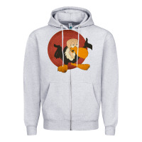 Heather Grey beaky buzzard 1 Zipper Hoodie - ArtMosaic