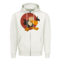 Oatmeal Heather beaky buzzard 1 Zipper Hoodie - ArtMosaic