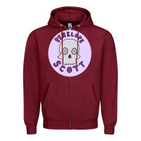 Burgundy Penelope Scott Skeleton Zipper Hoodie - ArtMosaic
