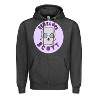 Charcoal Heather Penelope Scott Skeleton Zipper Hoodie - ArtMosaic